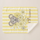 Yellow Stripe Cute Baby Koala Kinder Sherpa Deken (Voorkant (horizontaal))