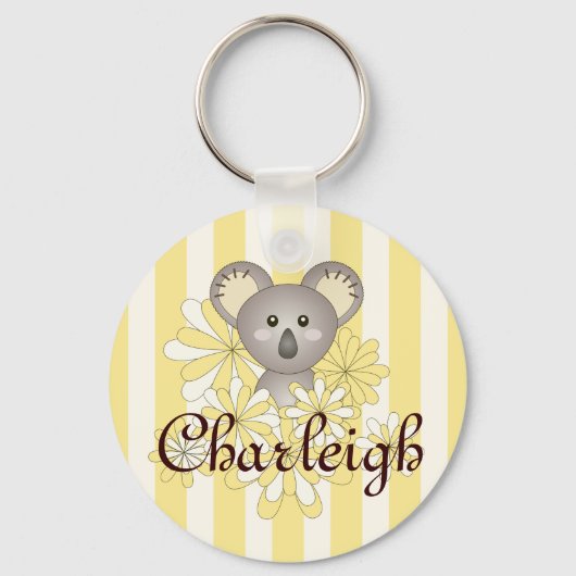 Yellow Stripe Cute Cartoon Baby Koala Kinder Sleutelhanger (Voorkant)
