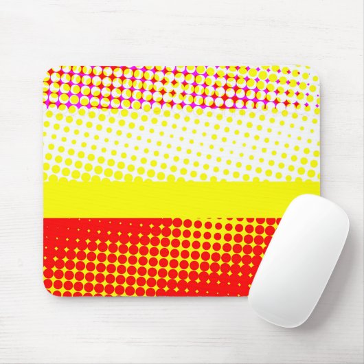 Yellow Stripe Dot Pattern Design Mousepad Muismat (Met muis)