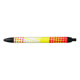 Yellow Stripe Dot Pattern Design Pen
