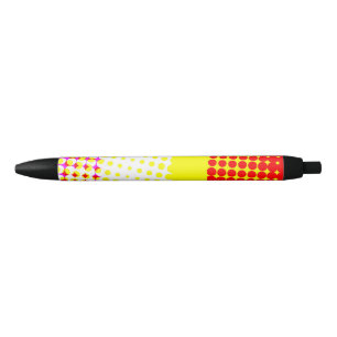 Yellow Stripe Dot Pattern Design Pen