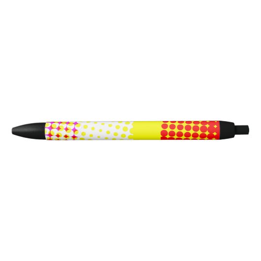 Yellow Stripe Dot Pattern Design Pen (Voorkant)