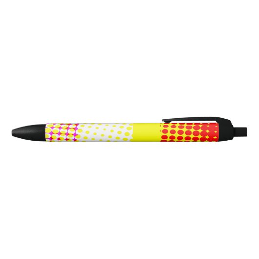 Yellow Stripe Dot Pattern Design Pen (Bovenkant)