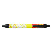 Yellow Stripe Dot Pattern Design Pen (Achterkant)