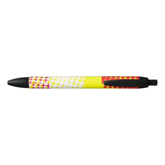 Yellow Stripe Dot Pattern Design Pen (Achterkant)