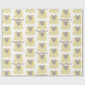 Yellow Stripe Koala Baby shower / Kinderverjaardag Cadeaupapier (Vlak)