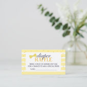 Yellow Stripe Luier Raffle Ticket Informatiekaartje (Staand voorkant)