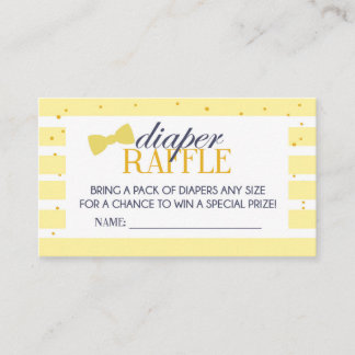 Yellow Stripe Luier Raffle Ticket Informatiekaartje