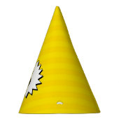 Yellow Stripe Speech Bubble Superhero Thema Feesthoedjes (Rechts)