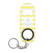 Yellow Striped Nautical Anchor Mini Flessenopener (Voorkant)