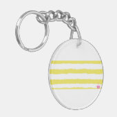 Yellow stripes and a pink crown Acrylic Keychain (Voorkant Links)