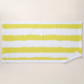 Yellow stripes and a pink crown Beach Towel Strandlaken (Voorkant)