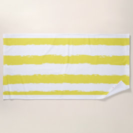 Yellow stripes and a pink crown Beach Towel Strandlaken