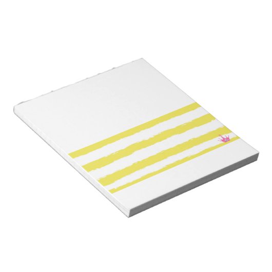 Yellow stripes and a pink crown Notepad Notitieblok (Schuin)