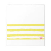 Yellow stripes and a pink crown Notepad Notitieblok (Voorkant)