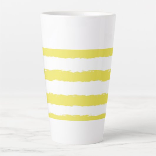 Yellow stripes and a pink Latte Mug Latte Mok (Voorkant)