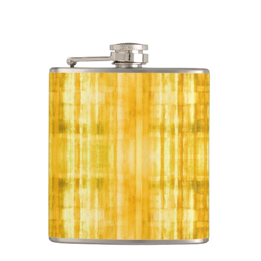 Yellow Stripes Art Pattern Heupfles (Voorkant)