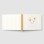 Yellow Stripes Bow Crest Monogram Spring Wedding Gastenboek (Volledig)