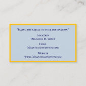 Yellow Stripes Commerciële Vliegtuigkapitein Piloo Visitekaartje (Achterkant)