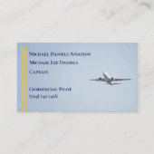 Yellow Stripes Commerciële Vliegtuigkapitein Piloo Visitekaartje (Voorkant)