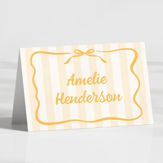 Yellow Stripes Escort Name Cards Kaart