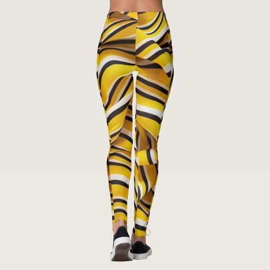 Yellow Stripes Fabric Leggings