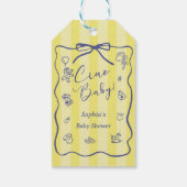 Yellow Stripes Italian Themed Ciao Baby Cadeaulabel (Achterkant)