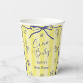 Yellow Stripes Italian Themed Ciao Baby Papieren Bekers (Achterkant)
