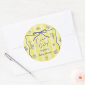 Yellow Stripes Italian Themed Ciao Baby  Ronde Sticker (Envelop)