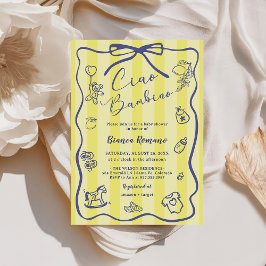 Yellow Stripes Italian Themed Ciao Bambino Kaart