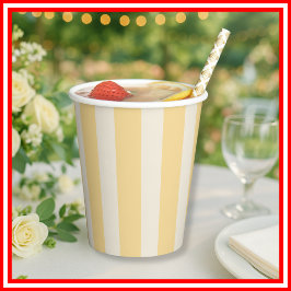 Yellow Stripes La Dolce Vita Lemons Italian PLAIN Papieren Bekers