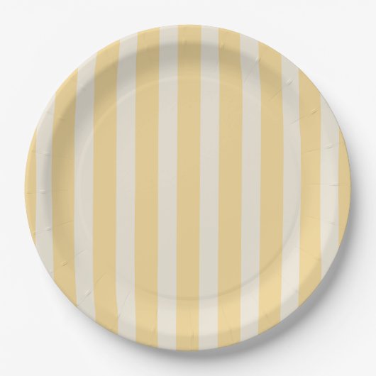 Yellow Stripes La Dolce Vita Lemons Italian PLAIN Papieren Bordje (Voorkant)