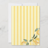 Yellow Stripes Lemon Bridal Shower Invitation Kaart (Achterkant)