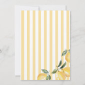 Yellow Stripes Lemon Bridal Shower Invitation Kaart (Achterkant)