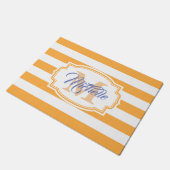 Yellow Stripes Pattern Deurmat (Schuin)