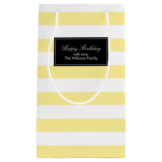 Yellow Stripes Pattern Klein Cadeauzakje (Voorkant)