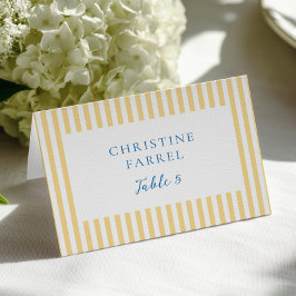 Yellow Stripes Place Cards Kaart