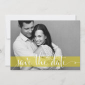 Yellow Stripes Save the Date Fotoaankondiging Kaart (Voorkant)