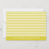 Yellow Stripes Save the Date Fotoaankondiging Kaart (Achterkant)