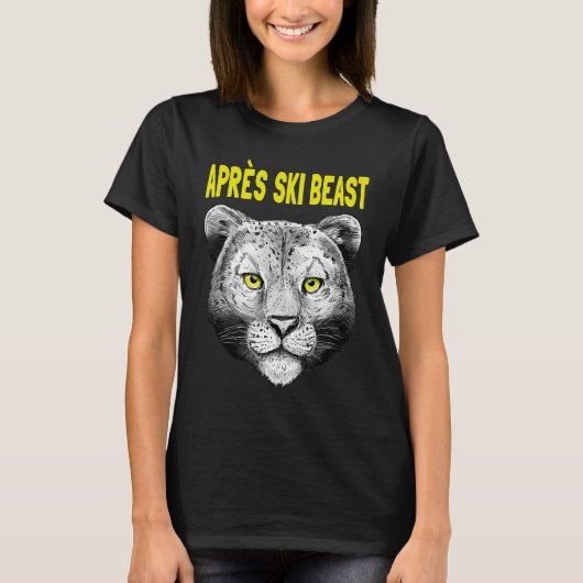 Yellow Style Apres Ski Snow Leopard T-shirt (Voorkant)