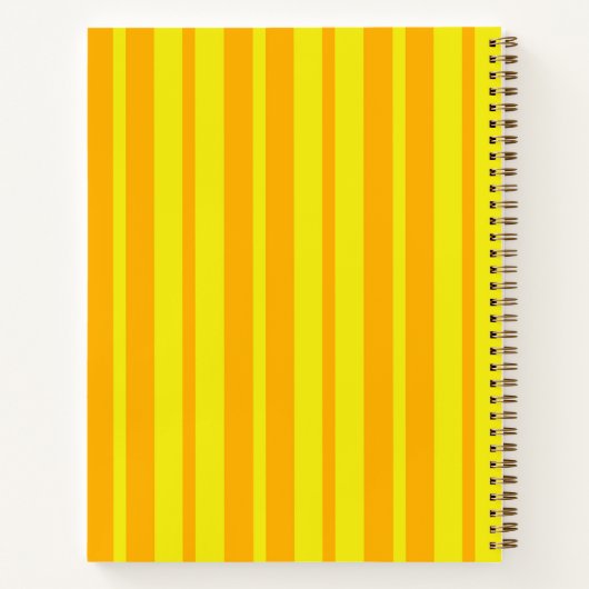 Yellow Stylish Stripes Pattern Design Notitieboek (Achterkant)