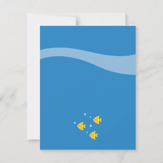 Yellow Submarine Boy Birthday Party Invitations Kaart (Achterkant)