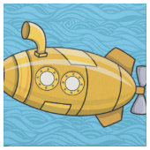 Yellow Submarine Cartoon Fabric Stof (Close Up)