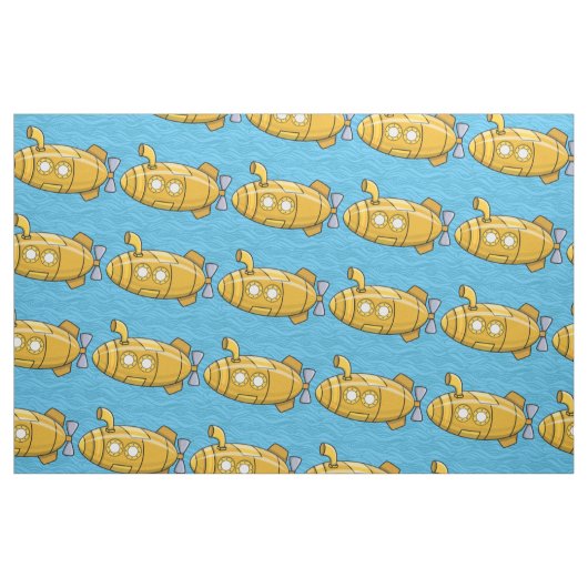 Yellow Submarine Cartoon Fabric Stof (Fat Quarter)
