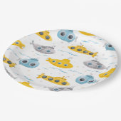 Yellow Submarine Patroon Kinderen van Birthday Papieren Bordje (Gekanteld)