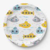 Yellow Submarine Patroon Kinderen van Birthday Papieren Bordje (Voorkant)