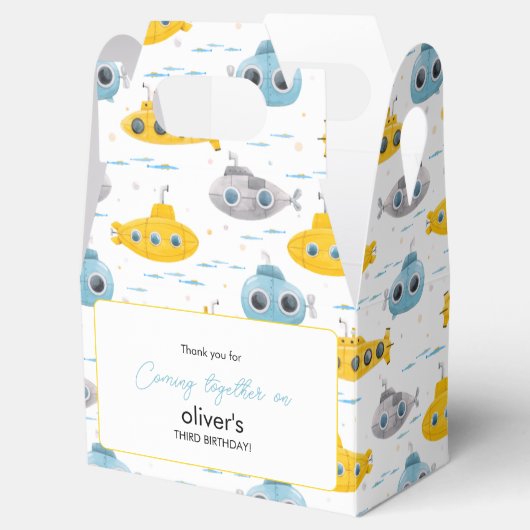 Yellow Submarine Pattern Kinderen Birthday Party Bedankdoosjes (Geopend)