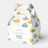 Yellow Submarine Pattern Kinderen Birthday Party Bedankdoosjes (Voorkant Zijde)