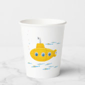 Yellow Submarine Pattern Kinderen Birthday Party Papieren Bekers (Achterkant)
