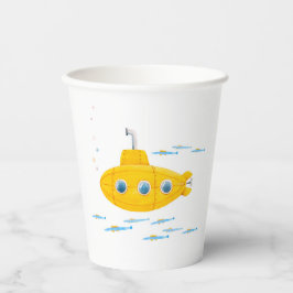 Yellow Submarine Pattern Kinderen Birthday Party Papieren Bekers